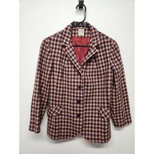Vintage 60s 70s Cos Cob Women's Purple Plaid Blazer Jacket, SzS/M (Check Sizing)
